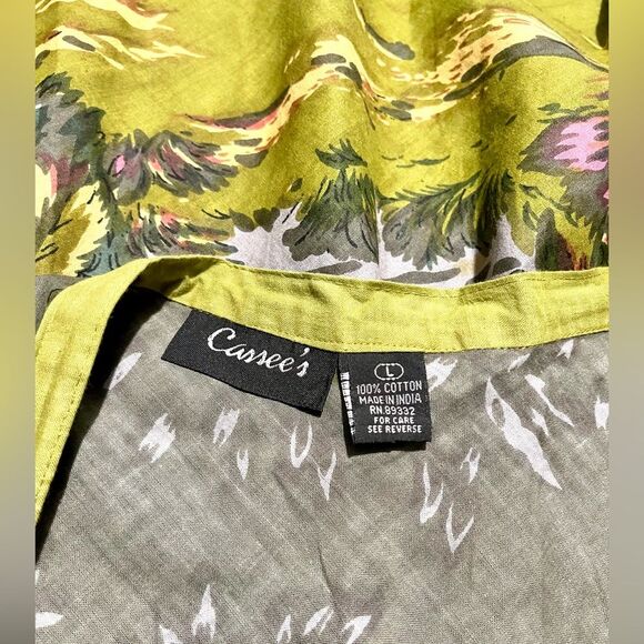 Cassee’s skirt tropical novelty print tropical palms art to wear women’s L - Picture 7 of 7